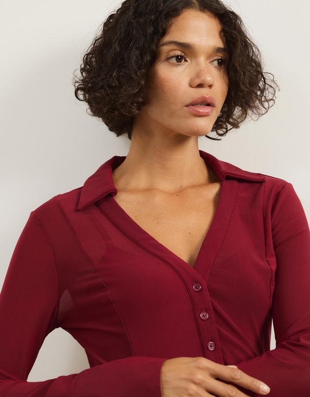 Atmos&Here - Willa Long Sleeve Mesh Shirt