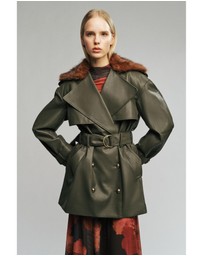 Bardot - Vegan Leather & Faux Fur Coat