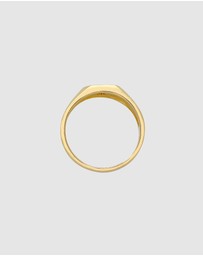 Kuzzoi - ICONIC EXCLUSIVE - Ring Men Square Matt Statement in 925 Sterling Silver Gold Plated