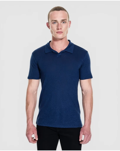 GUESS - Leon Linen Short Sleeve Polo Shirt