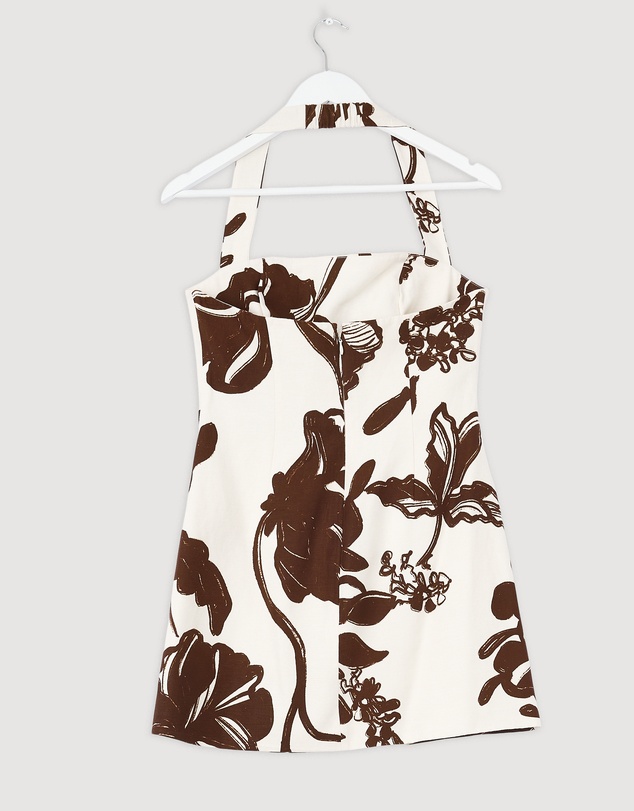 Revibe - Repaired Shona Joy Emmett Halter Draped Mini Dress - AU 10