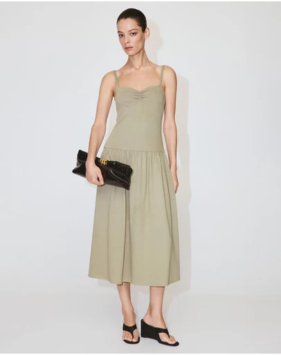 M.N.G - Ruched Neckline Volume Dress
