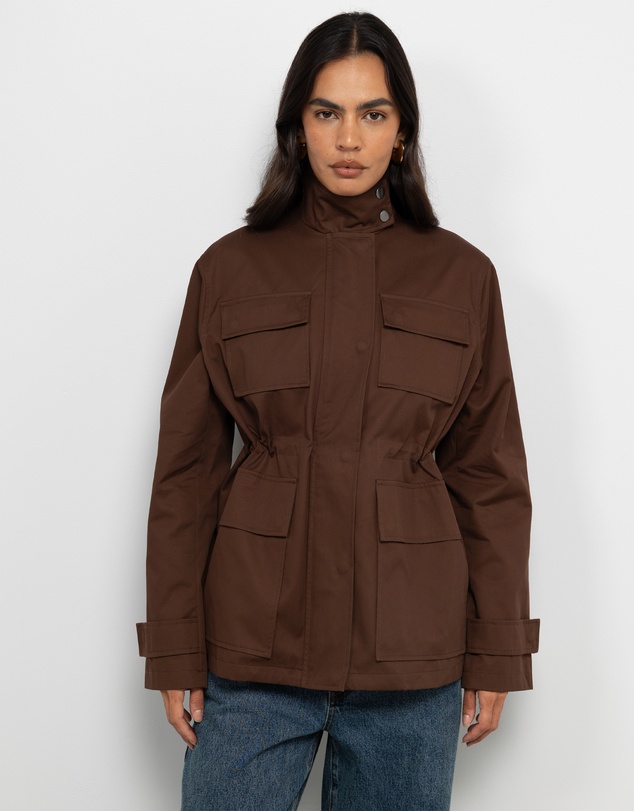 AERE - Rory Funnel Neck Organic Cotton Jacket