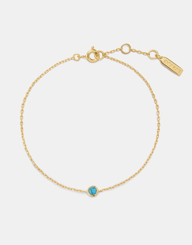 Ania Haie - Gold Bezel-Set Lab-Created Turquoise Solitaire Bracelet