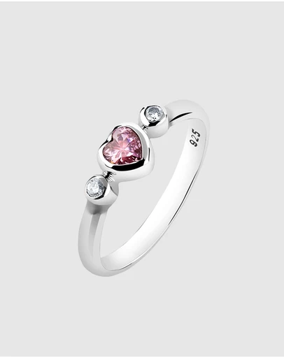 Elli Jewelry - Ring with Stones Heart Zirconia 925 Sterling Silver