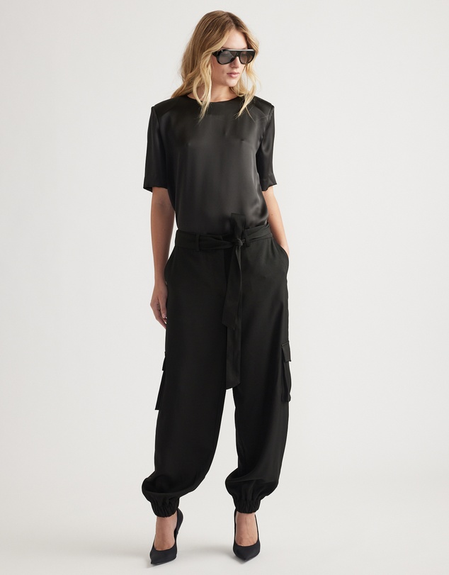Decjuba - Noah Shoulder Pad Satin Top