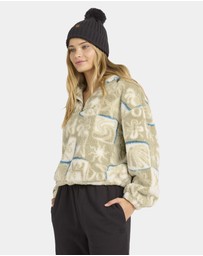 Billabong - Womens Sea Check Half Zip Fleece Jumper