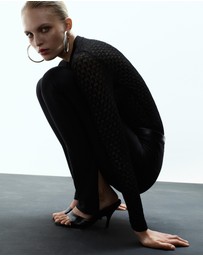 M.N.G - Openwork Knitted Sweater With Bead Fastening