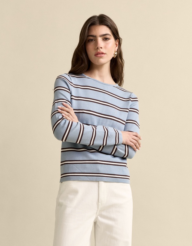 MVN - Stripe Long Sleeve Knit Top