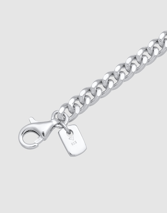 Kuzzoi - ICONIC EXCLUSIVE - Curb Chain Bracelet with Smiling Charm in 925 Sterling Silver