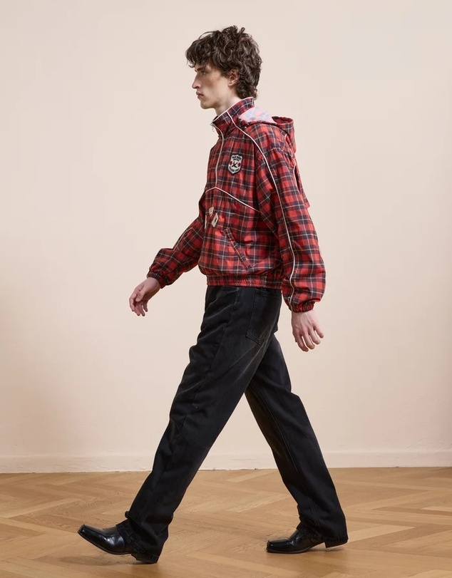 Found - Red Plaid Track Jacket