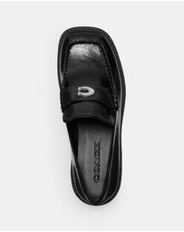 Coach - Glazed Leather Penny Loafers