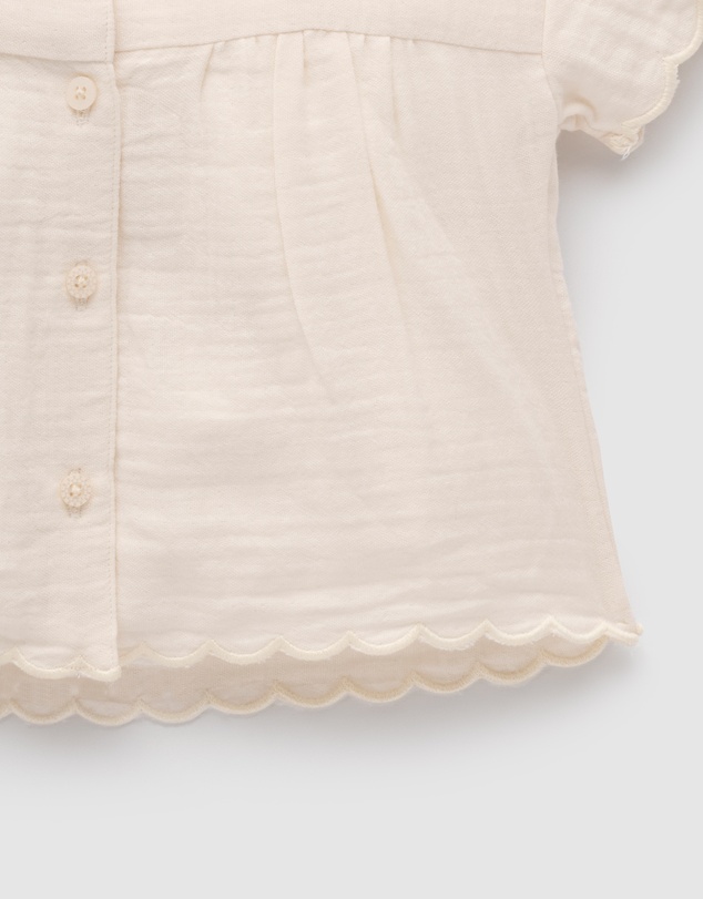 Purebaby - Embroidered Shirt- Kids-Babies