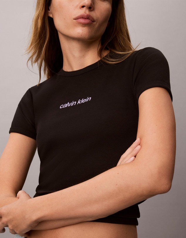 Calvin Klein Jeans - Contour Rib Logo Cropped Tee