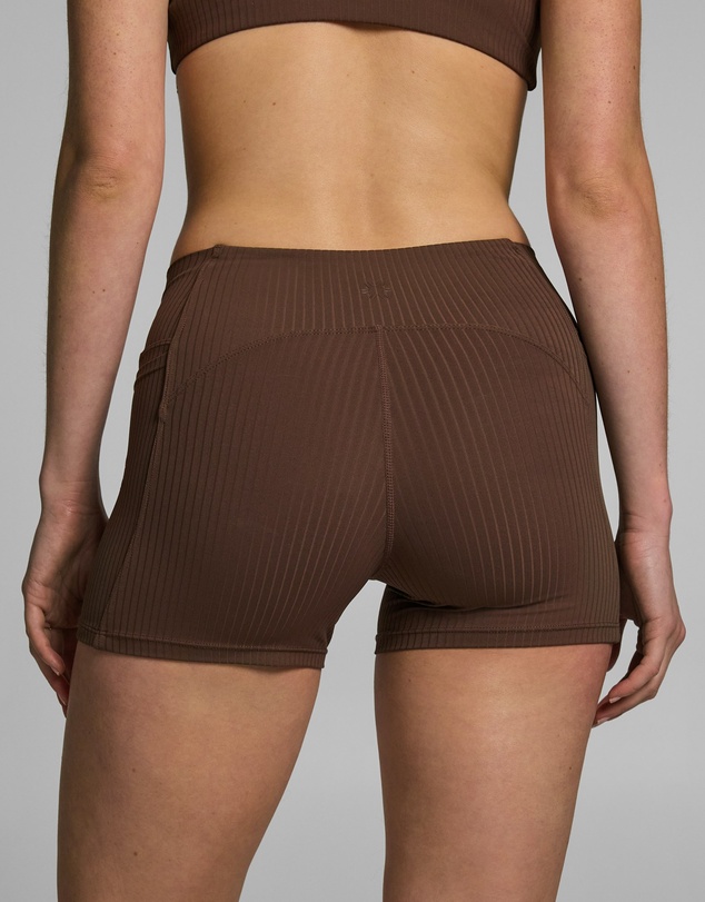 Rockwear - Mid Rise Luxe Rib Pocket Booty Shorts