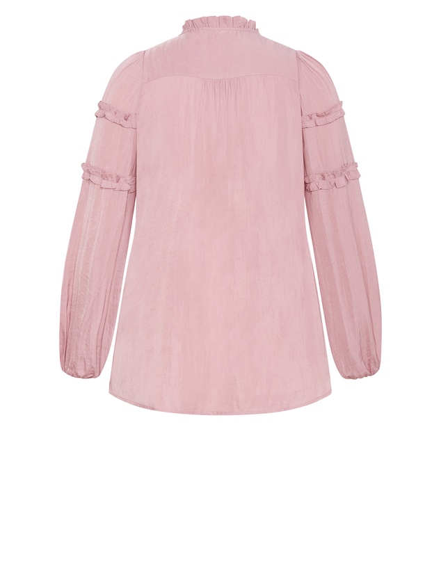 City Chic - Plus size Drama Queen Long Sleeve Shirt - dusty pink