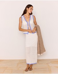 MINKPINK - Rae Contrast Knit Midi Skirt