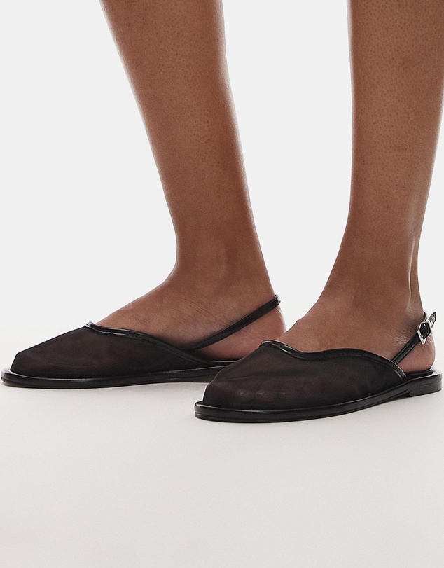 TOPSHOP - Bailey Mesh Slingback Ballet Shoes