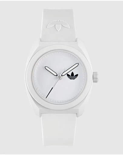 adidas Originals - Project Three 42mm Ceramic Case with White Dial and Resin Strap