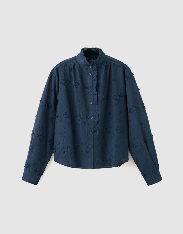 M.N.G - Embroidered Blouse with Frill Detail