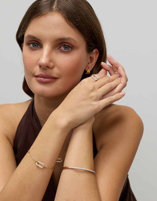 Michael Hill - Luxe Links Ring with Cubic Zirconia in 18kt Vermeil