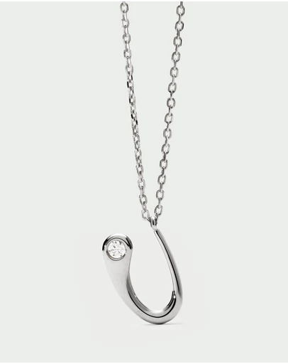 PDPAOLA - Initial 2026 U Silver Pendant Necklace