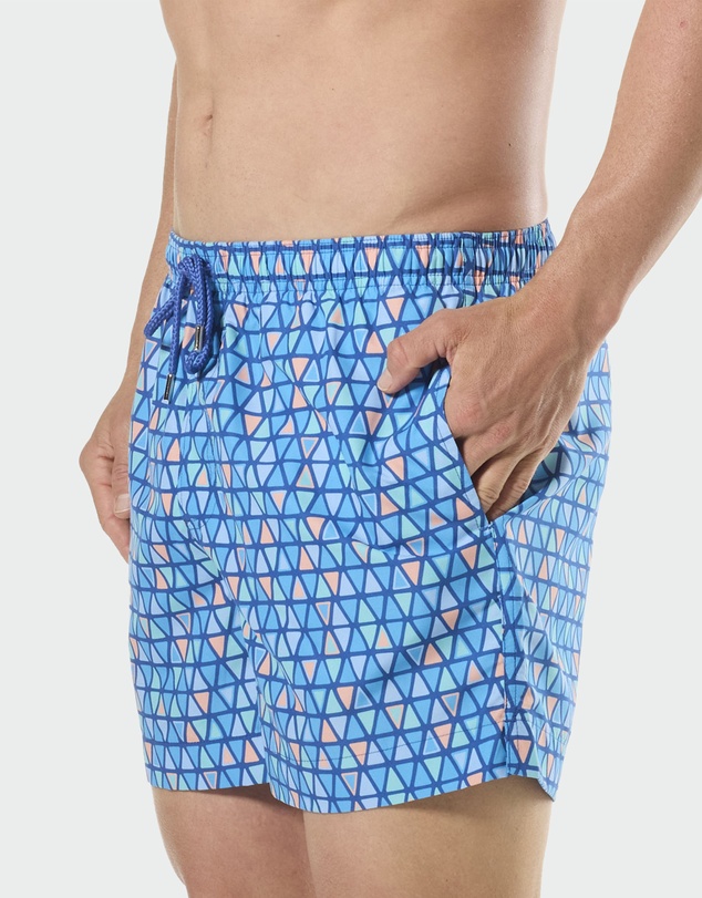 Mitch Dowd - Mitchdowd Ocean Mosaic Blue  Swim Shorts