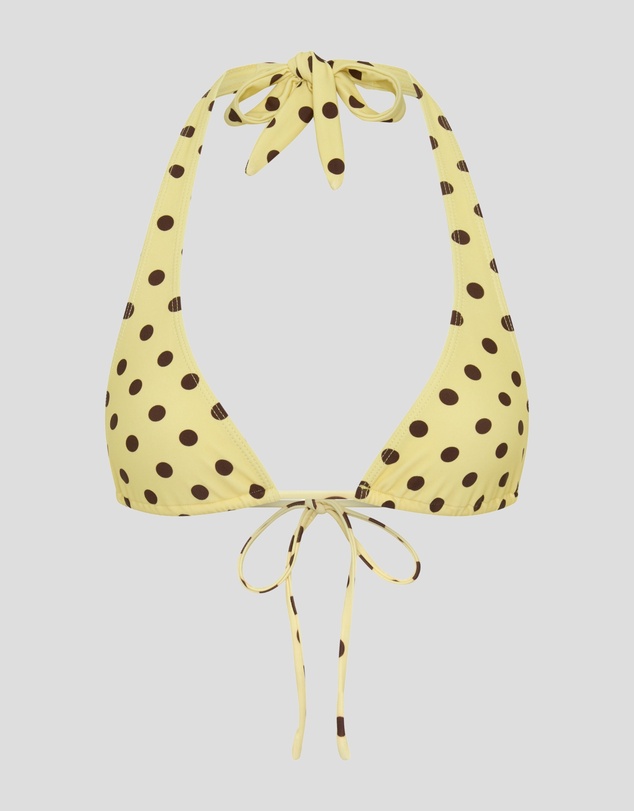 Vacay Swimwear - Capri Top Yellow Polka
