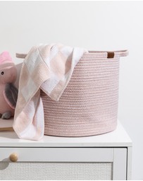 Living Textiles - Cotton Rope Medium Hamper - Pink