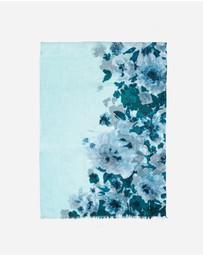 Ozwear Connection Uggs - 100% Australian Wool Print Scarf Sky Blue Flora
