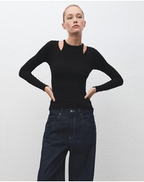 M.N.G - Ribbed Combined T-Shirt