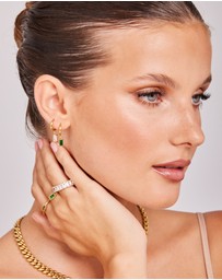 Zoe Olivia - Waterproof Mini Emerald Cut Pendant Hoops
