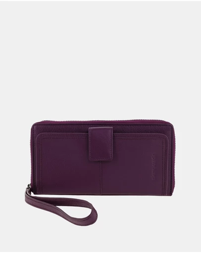 Pierre Cardin - Pierre Cardin Women's Leather Zip around wallet w/ Wristlet
