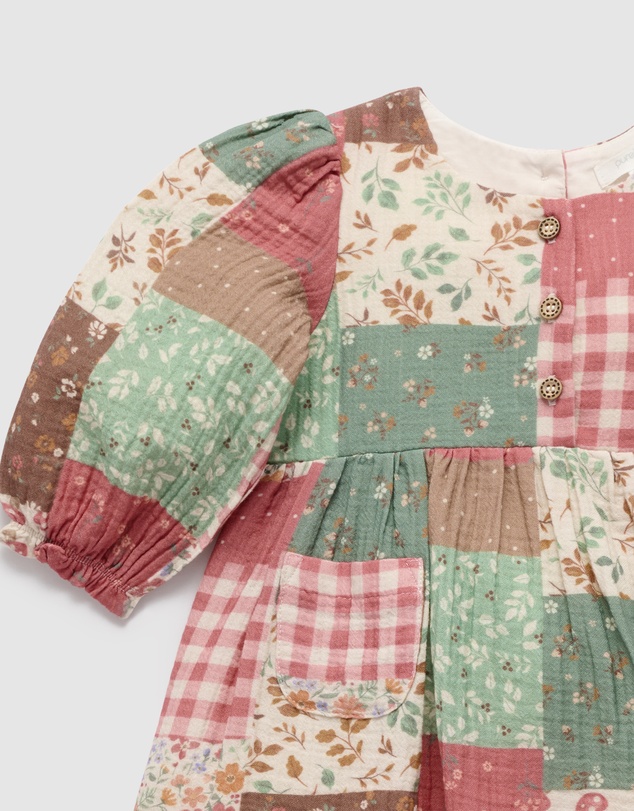 Purebaby - Patchwork Dress -Kids-Babies