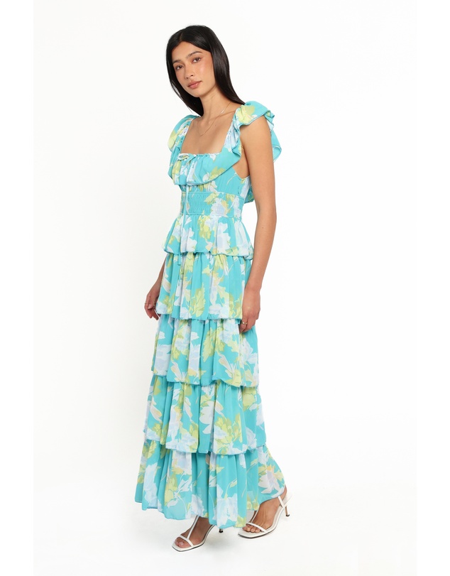 Petal & Pup - Belle Maxi Dress - Aqua Floral