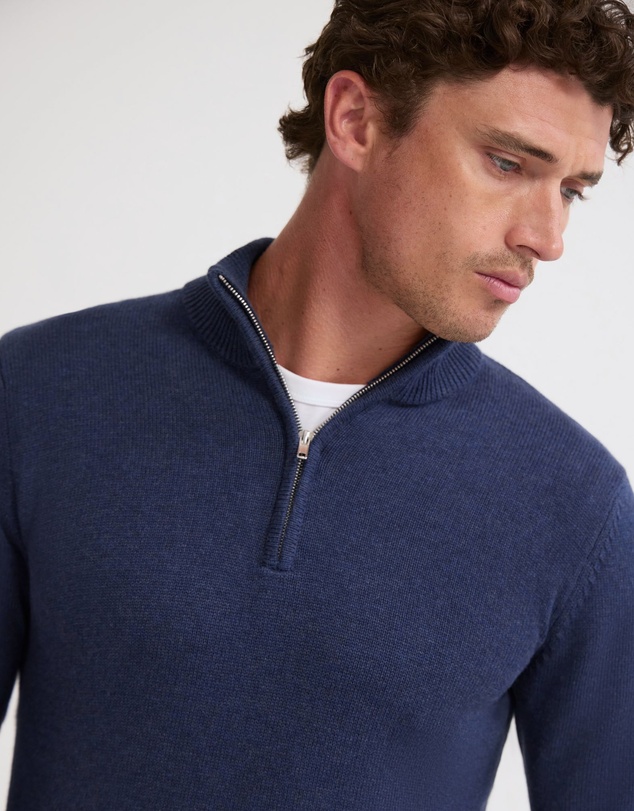 Oxford - Robert Zip Neck Knit Pullover