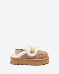 Ozwear Connection Uggs - Ugg Violet Shearling Platform Slipper (Elastic Logo) (Detachable Feature)