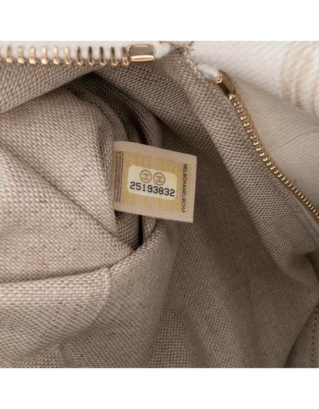 Pre-Loved by Azura Reborn - Pre-Loved XL Printed Canvas and Striped Lambskin Foldover Clutch