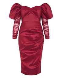 City Chic - Plus size Valentine Off Shoulder Dress - crimson