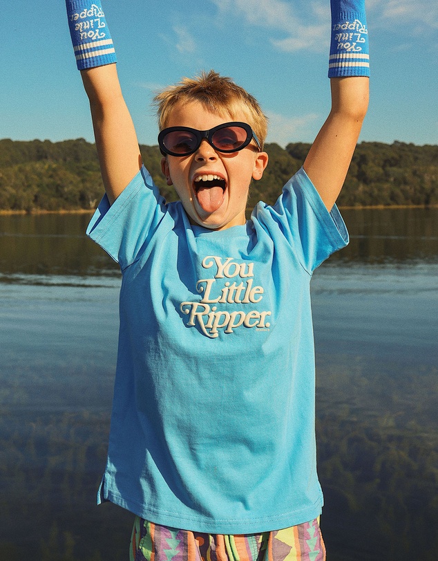 Skwosh - Little Ripper Boys Regular Tee in Light Blue