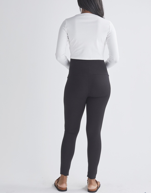 Angel Maternity - Celia Maternity Long Sleeve Cotton Crop Tee - White