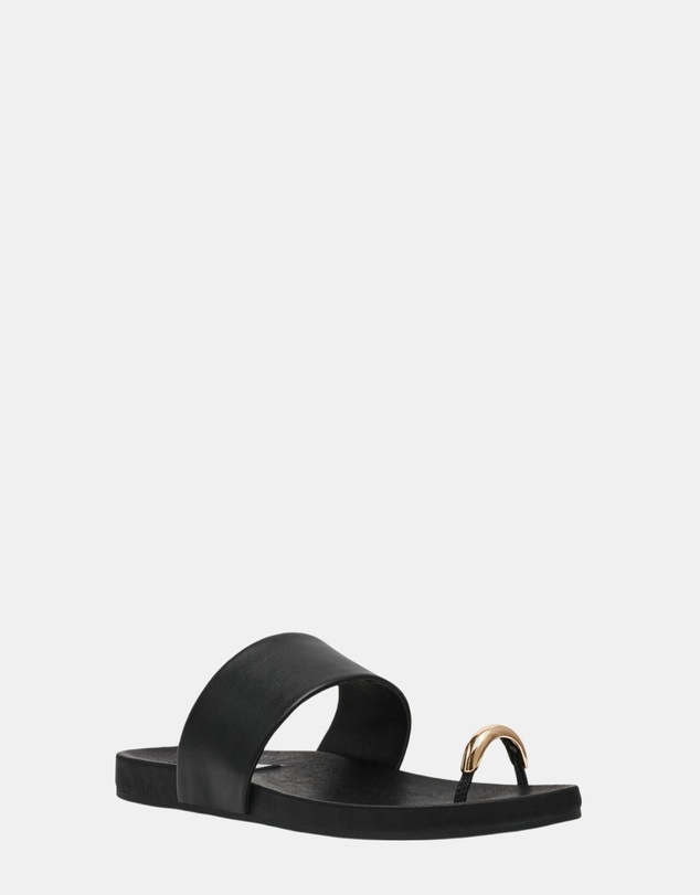 Steve Madden - Dove Black Leather Sandals