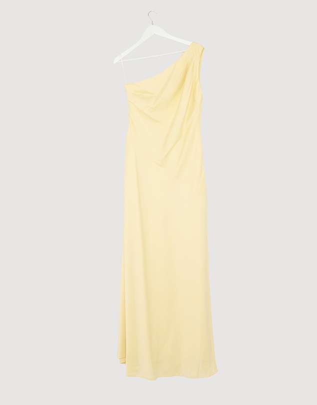 Revibe - Repaired CHANCERY Hallie Satin One Shoulder Drape Maxi Dress - AU 14