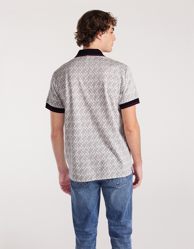 Calibre - Monogram Jacquard Polo Silver