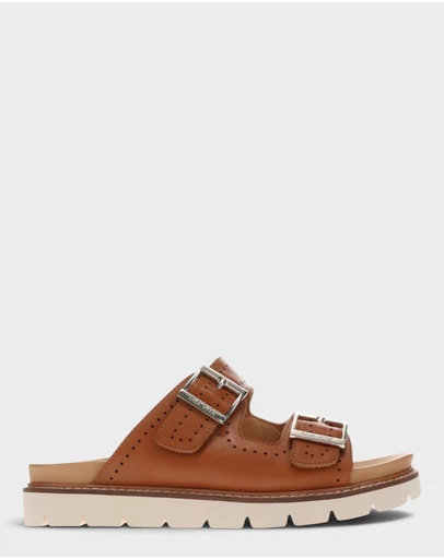 Mia Vita - Daisy Leather Slide - Tan