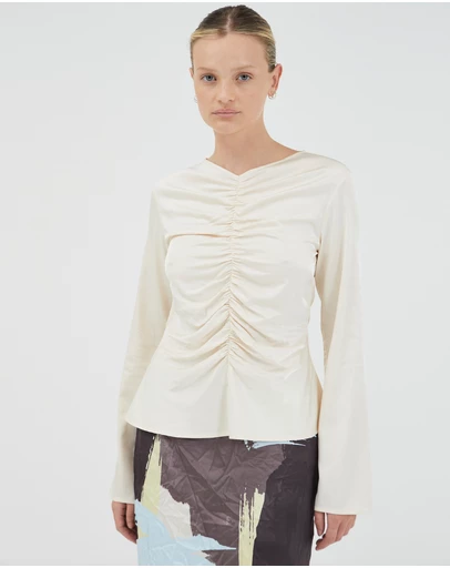 Third Form - Allure Gathered Long Sleeve Top