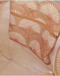Sky Gazer - Scalloped Edge Beach Bag- Rosebud Tan