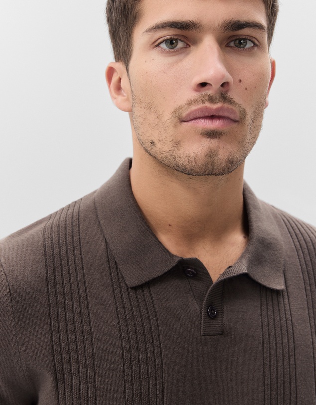 UNISON - Panel Stitch Knit Polo