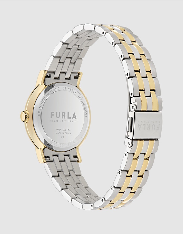 Furla - Heritage Furla 32mm Green Dial with Crystal Ring and Two-Tone Bracelet Watch