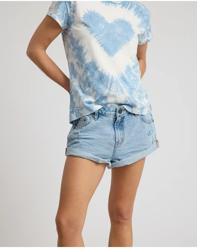 ONE TEASPOON - Bandits Low Waist Mid Length Denim Shorts